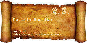 Mojszin Borsika névjegykártya